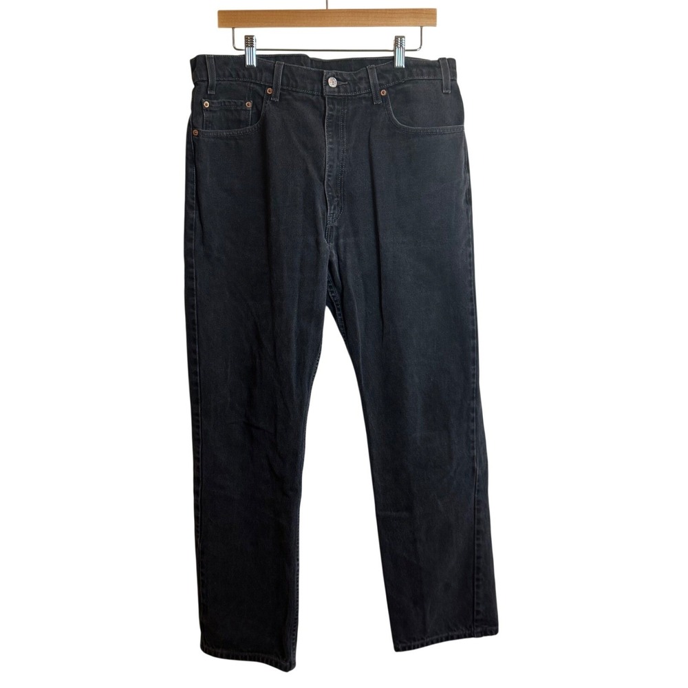 Levis 505 Mens 34 Regular Fit Straight Leg Jeans  Faded Black Denim Pants